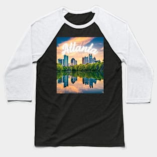 Atlanta Georgia City Skyline Baseball T-Shirt